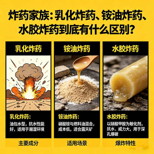 泸县炸药家族：乳化炸药、铵油炸药、水胶炸药到底有什么区别？